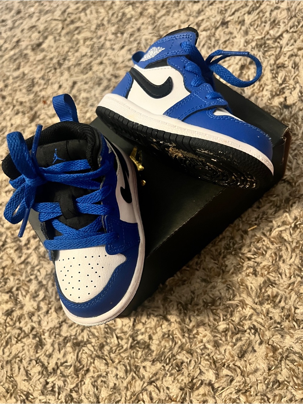 Nike Kids Blue, White and Black High-Top Sneakers